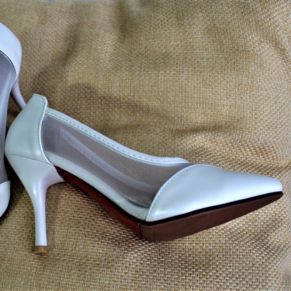 Vero-Cuoio-Italian-High-Hills-White-Shoes-Size-5-